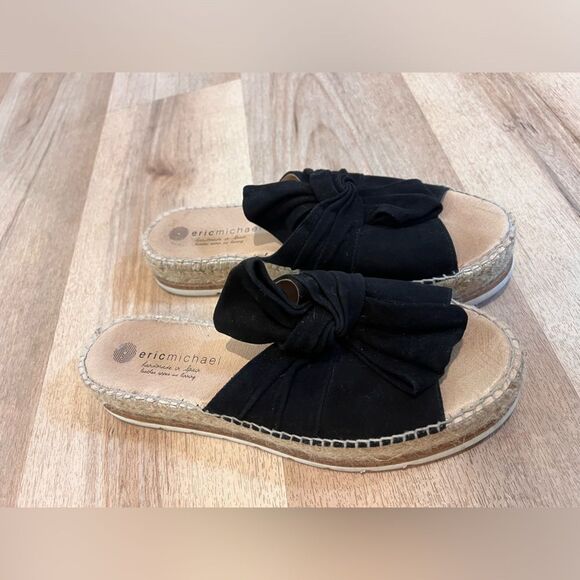 Eric Michael suede leather platform slides - Picture 3 of 5